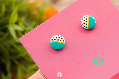 Blithe Stud Earrings Blue/Monochrome