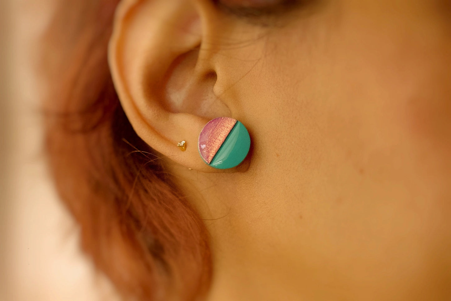 Blithe Stud Earrings Blue/Monochrome