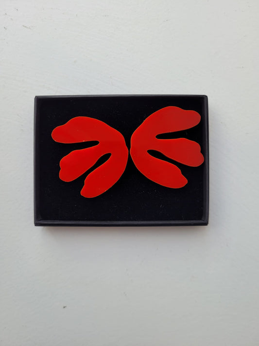 Fleur-De-Lis Red Earrings