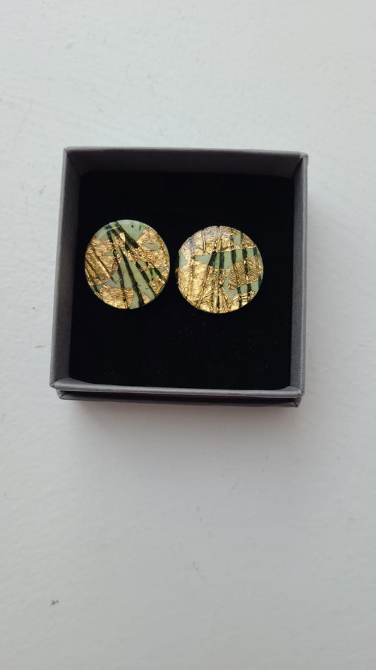 Ró Earrings Green Gold