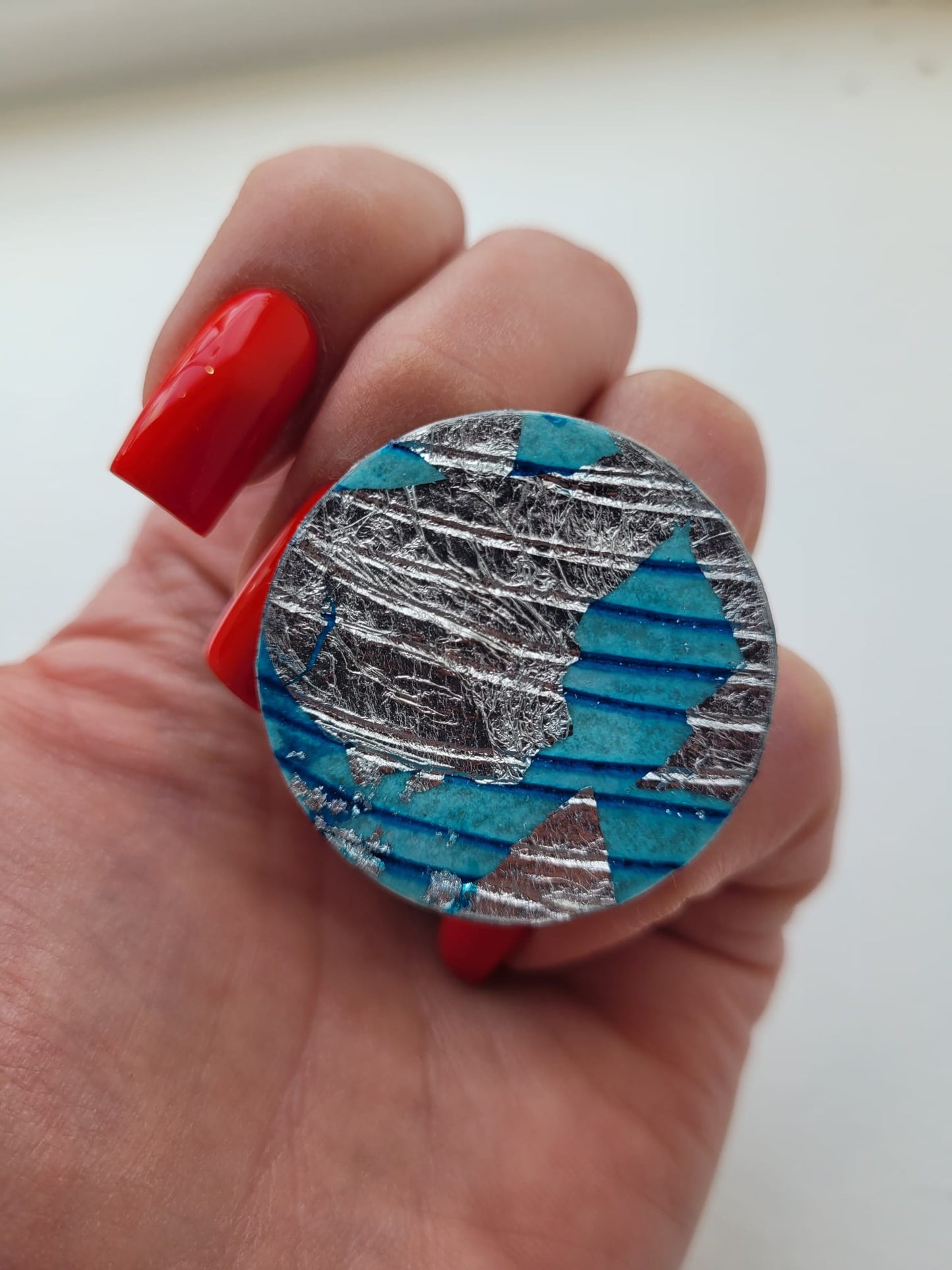 Ró Ring Large Blue & Silver