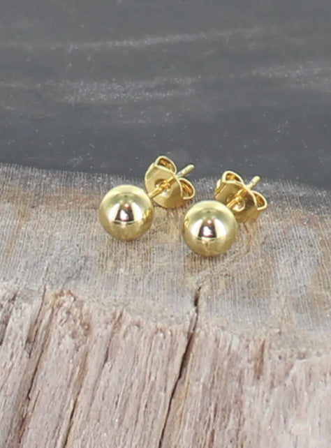 Simple Ball Stud Earrings Gold - Plated