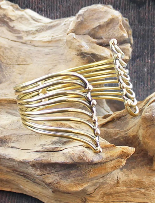 Open 8-Bar Cuff Gold