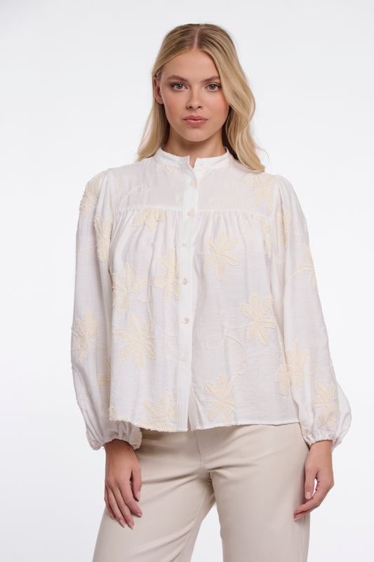 Zilan Long Sleeve Blouse Snow White