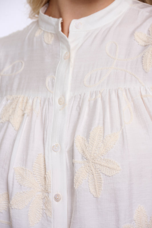 Zilan Long Sleeve Blouse Snow White
