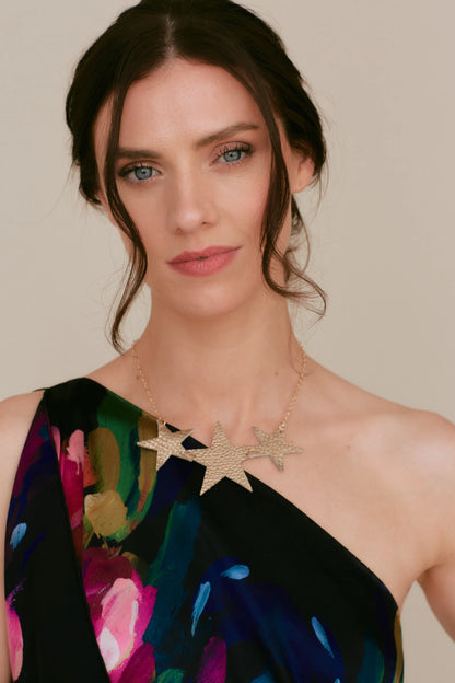 Réalt Leather Star Necklace Gold