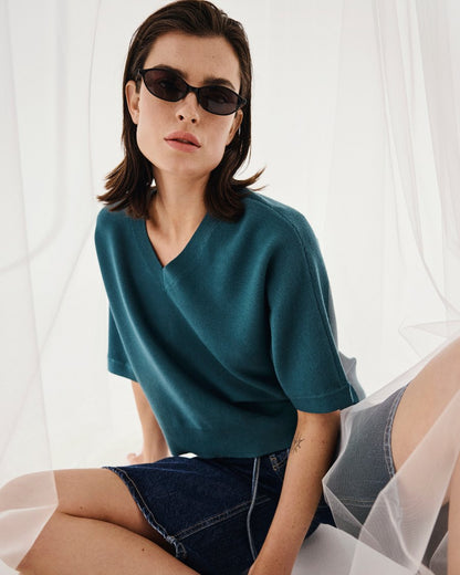 MSCH Thamira 2/4 V-neck Pullover Balsam