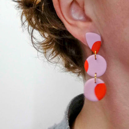 Siena Lilac and Red Dots Earrings