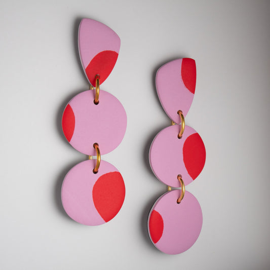 Siena Lilac and Red Dots Earrings