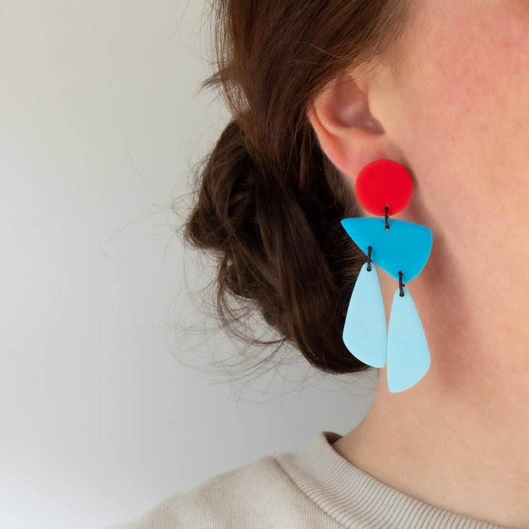 Taki Red Robbins Egg Earrings